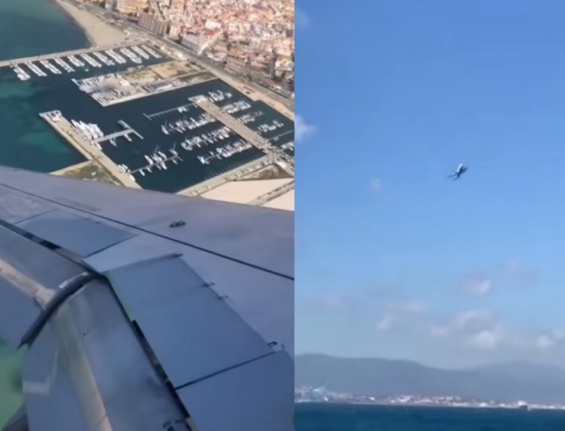 Bardzo silny wiatr rzucał samolotem i uniemożliwił lądowanie na Gibraltarze.