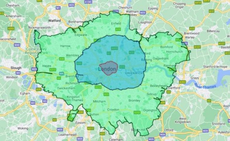 Rozszerzenie ULEZ od sierpnia przyszłego roku obejmie prawie cały Wielki Londyn.