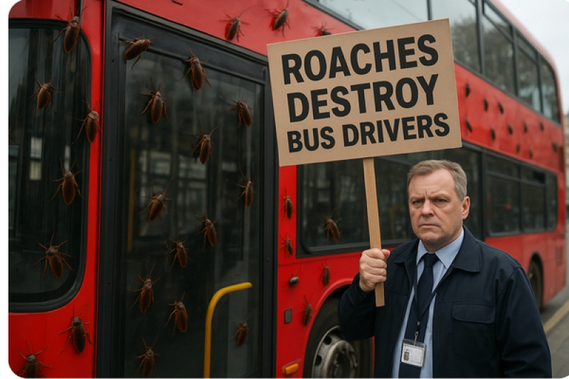 Karaluchy w londyńskich autobusach.
