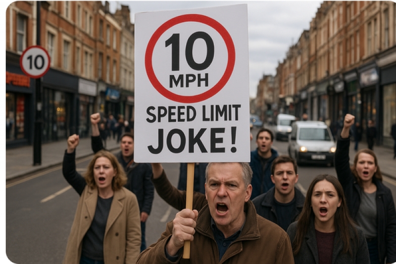 Fala oburzenia po wprowadzeniu nowego limitu prędkości 10 mph na głównej ulicy w Londynie.