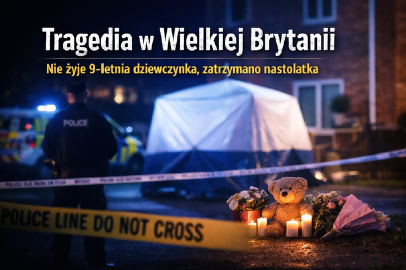 Tragedia w Wielkiej Brytanii. 9-letnia dziewczynka nie żyje, zatrzymano nastolatka.