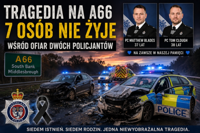 Siedem osób zginęło w tragicznym wypadku na A66. Wśród ofiar dwóch policjantów.